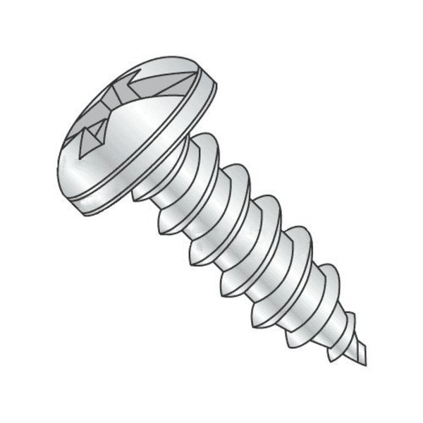 Newport Fasteners Self-Drilling Screw, #14 x 5/8 in, Zinc Plated Steel Pan Head Combination Phillips/Slotted Drive 585269-4000